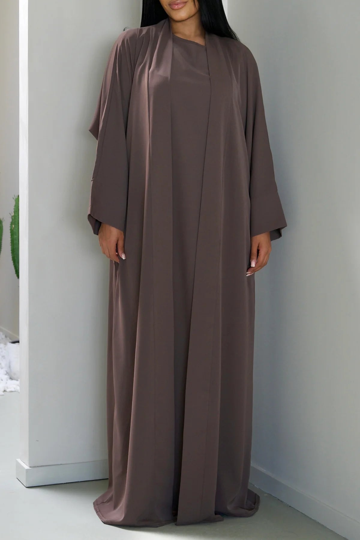 Ensemble Abaya doux basique régulier