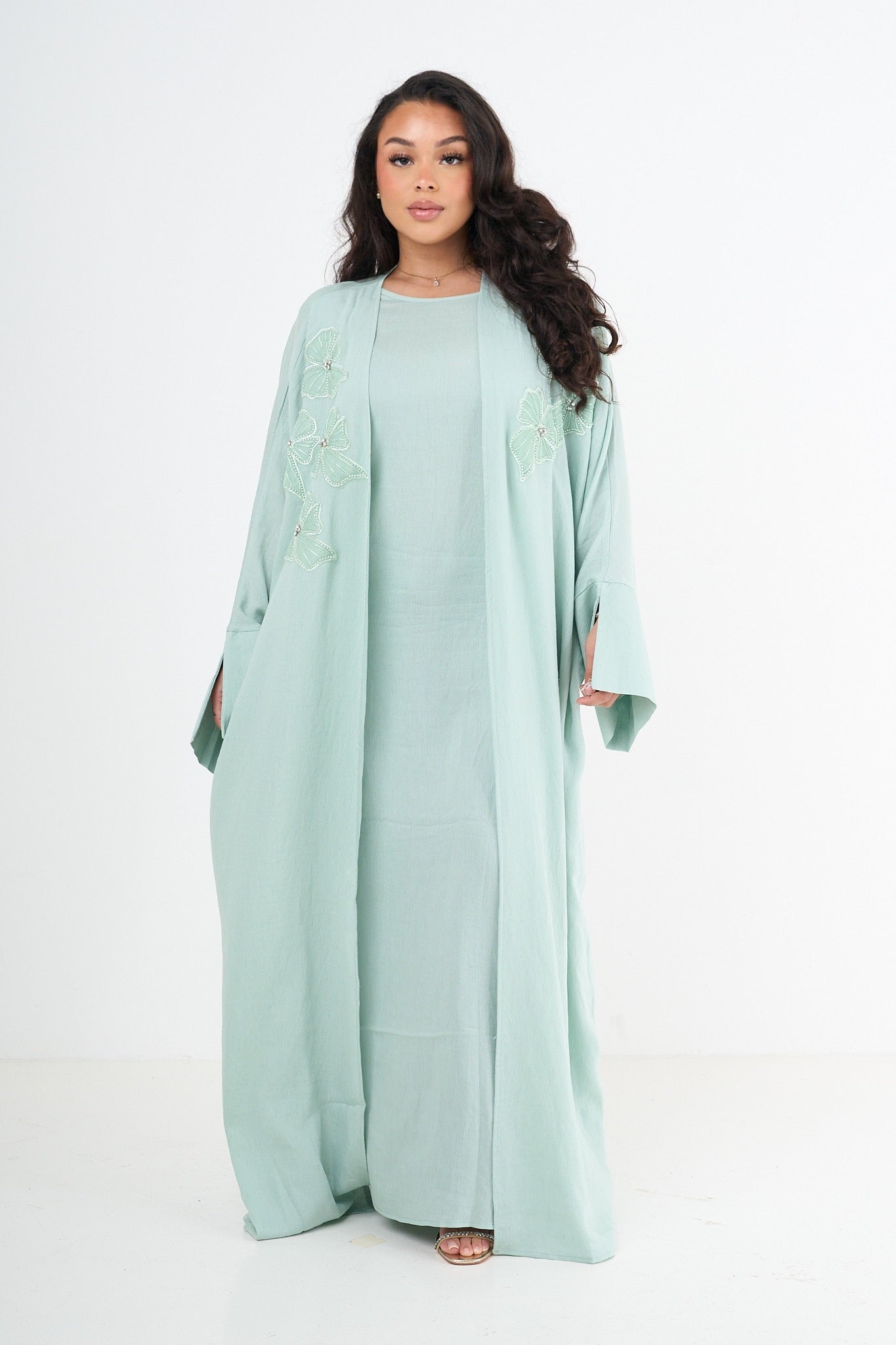 Ensemble Abaya fleuri